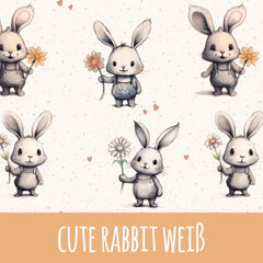 Cute rabbit weiß Bio Jersey