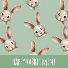 happy rabbit mint Baumwolle 49 cm Stoffrest