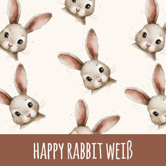 happy rabbit weiß Bio Rib Jersey 55 cm Stoffrest