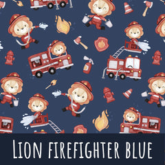 Lion firefighter darkblue Bio Jersey 51cm Stoffreste 17,91€/m