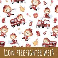 Lion firefighter white Bio Jersey 35cm Stoffreste 17,91€/m