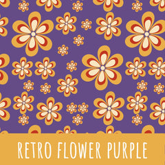 retro flower purple Baumwolle 100 cm Stoffrest