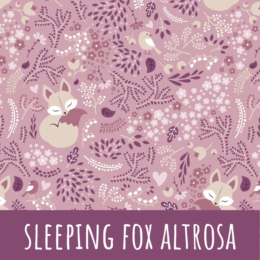 Sleeping fox altrosa Baumwolle