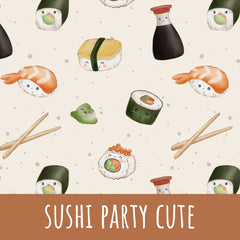 Sushi party cute Bio Jersey 51cm Stoffrest 18,51€/m