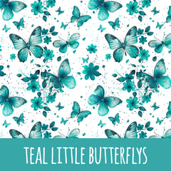 teal little butterflys Vorbestellung (Stoffart wählbar)