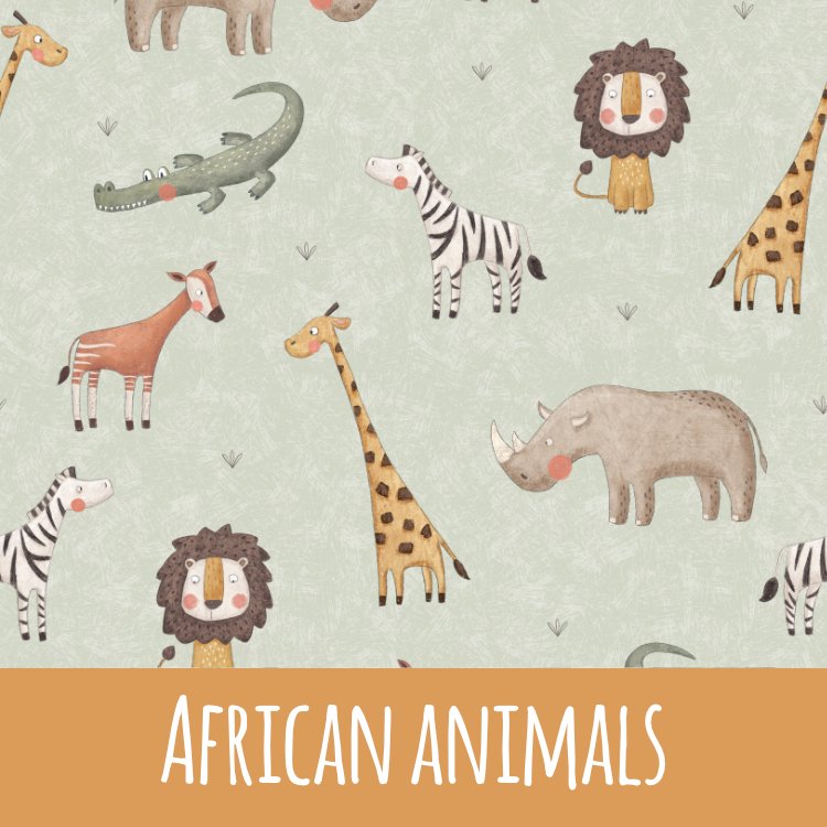 African animals Vorbestellung (Stoffart wählbar) - Mamikes