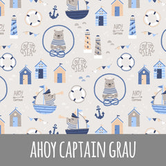 Ahoy captain grau Vorbestellung (Stoffart wählbar) - Mamikes
