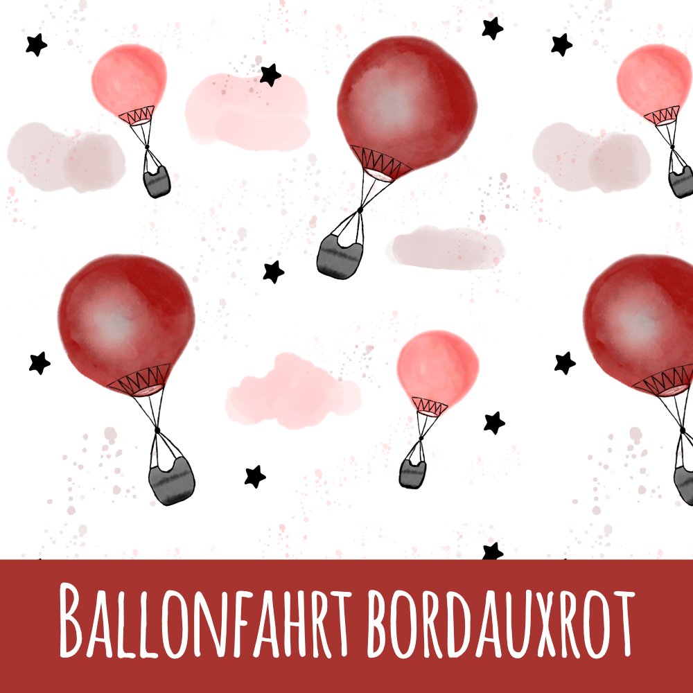 Ballonfahrt bordauxrot Bio Jersey