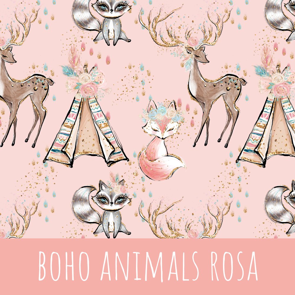 Boho animals rosa Bio Jersey - Mamikes