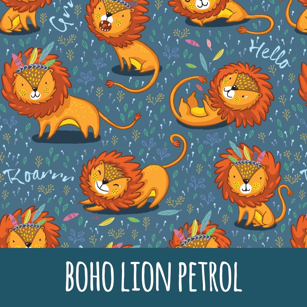 Boho lion petrol Bio Jersey - Mamikes