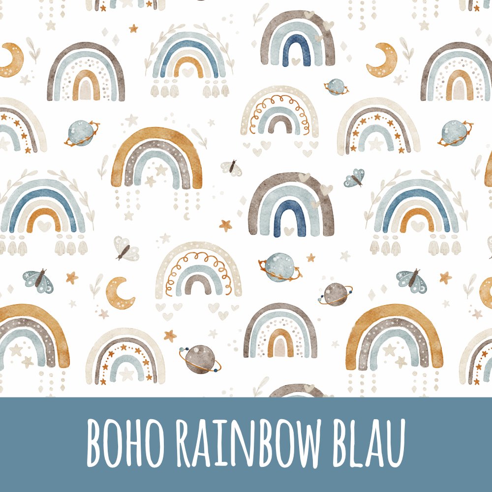 Boho rainbow blau Bio Jersey - Mamikes