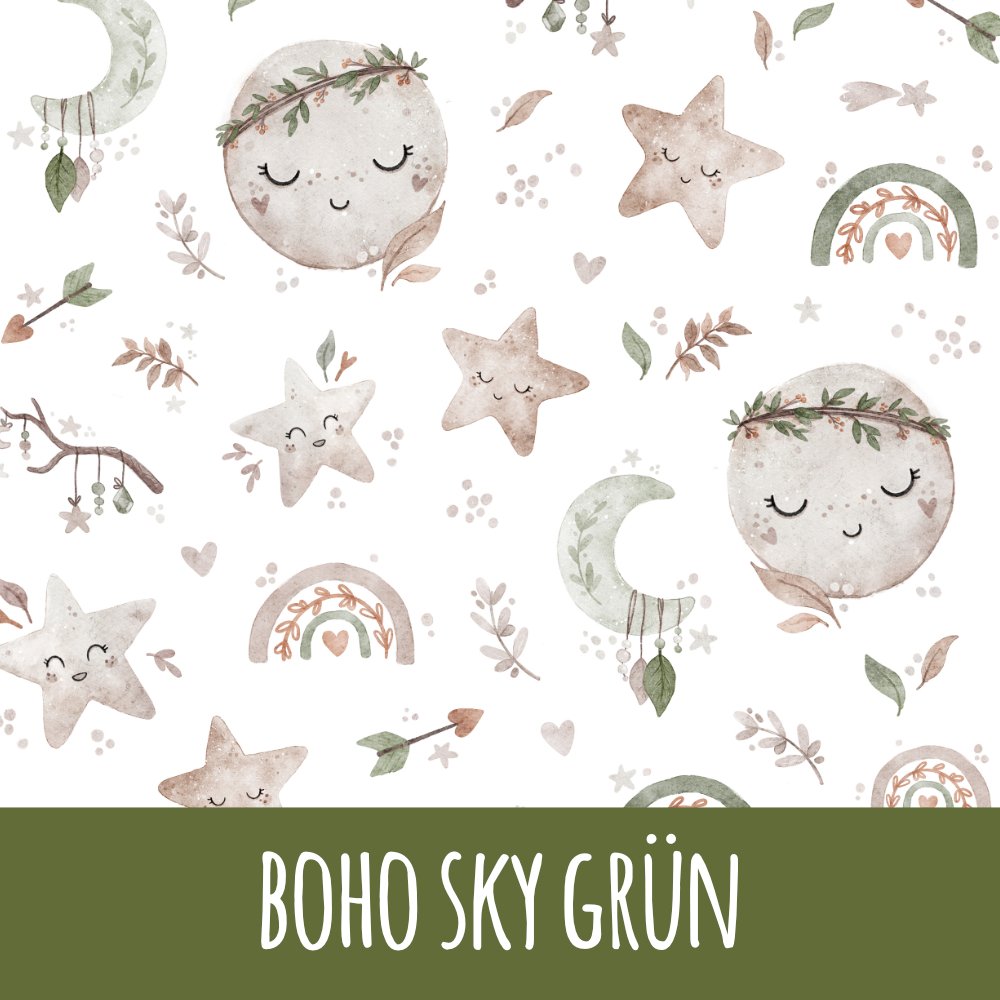 Boho sky grün Bio Jersey - Mamikes