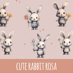 Cute rabbit rosa Vorbestellung (Stoffart wählbar) - Mamikes