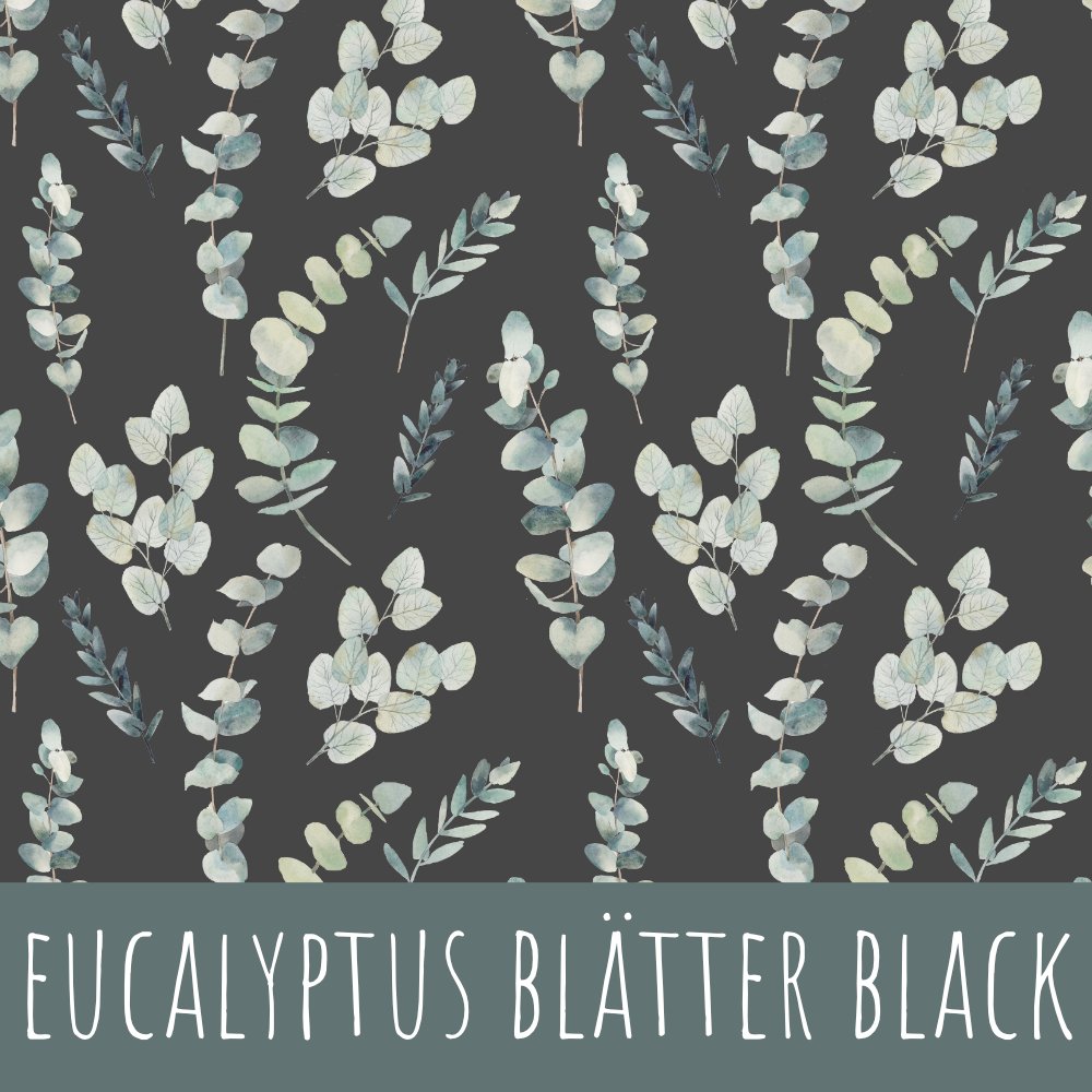 Eucalyptus blätter black Bio Jersey - Mamikes