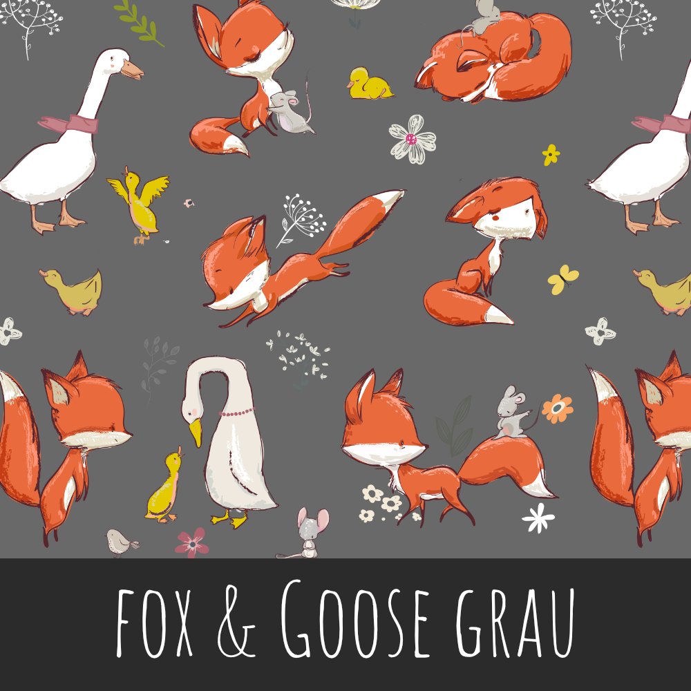 Foxe and goose grau Vorbestellung (Stoffart wählbar) - Mamikes