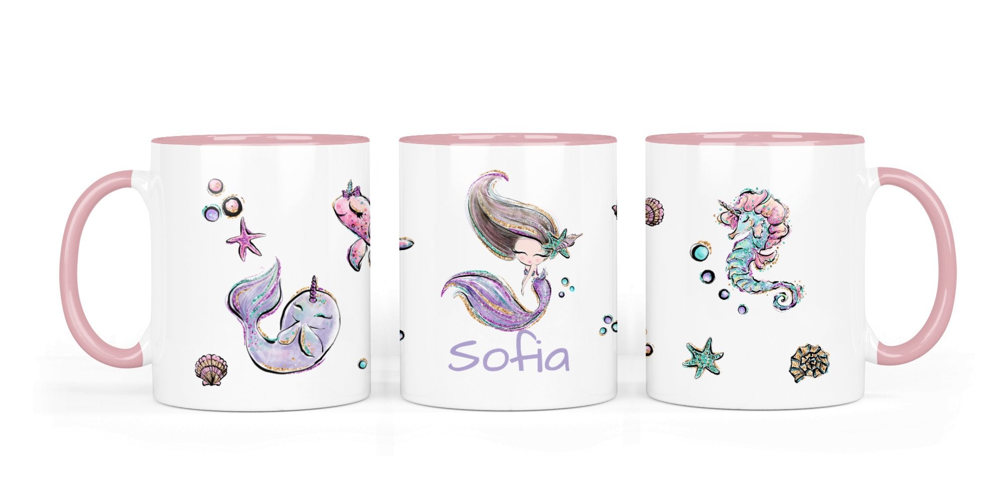 Personalisierte Keramiktasse (7 Farben) 15.mermaids - Mamikes