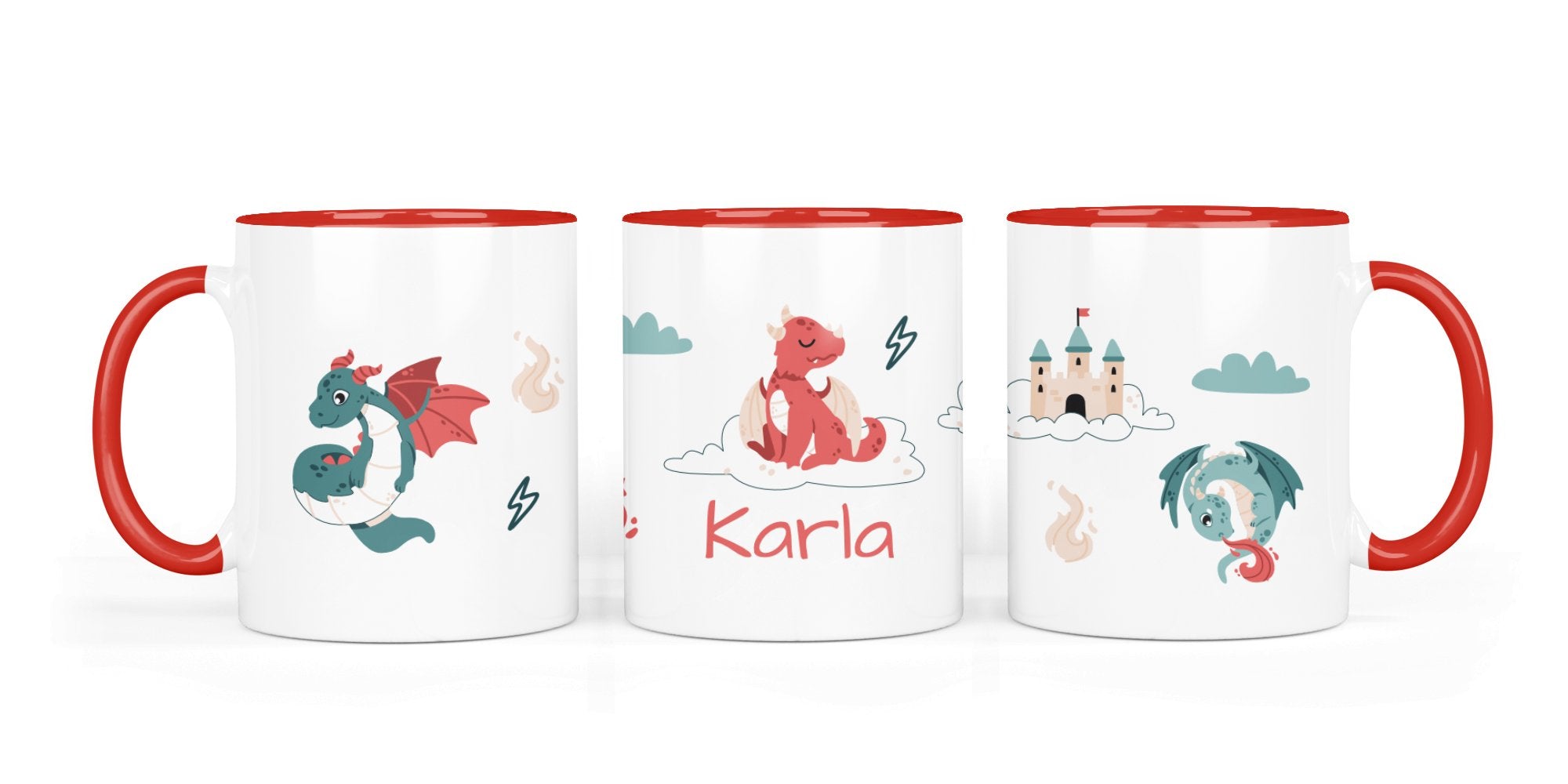 Personalisierte Keramiktasse (7 Farben) 65.Drache - Mamikes