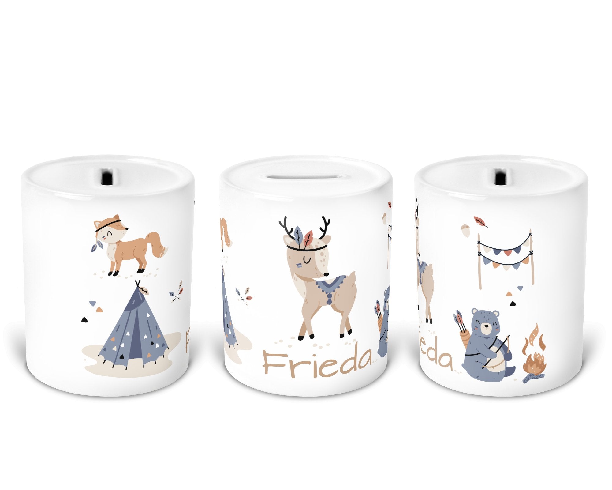 Personalisierte Spardose 11.woodland animals - Mamikes