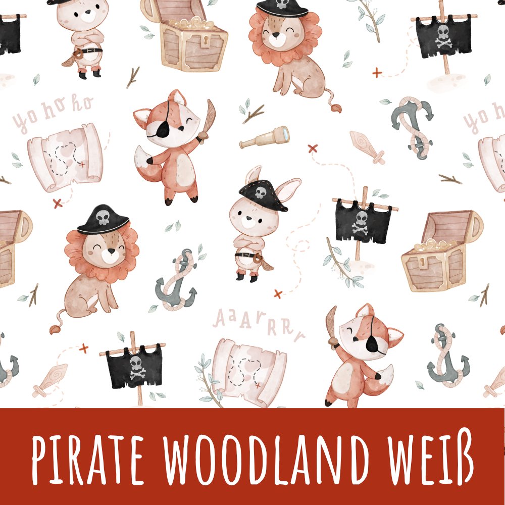 Pirate woodland weiß Bio Jersey - Mamikes