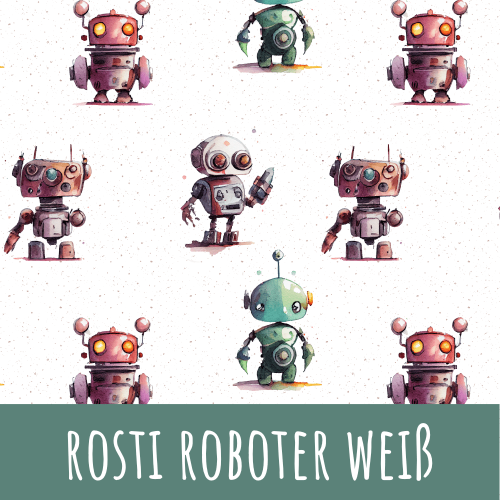 Rosti roboter weiß Bio Jersey - Mamikes