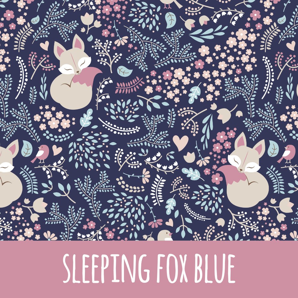 Sleeping fox blue Vorbestellung (Stoffart wählbar) - Mamikes