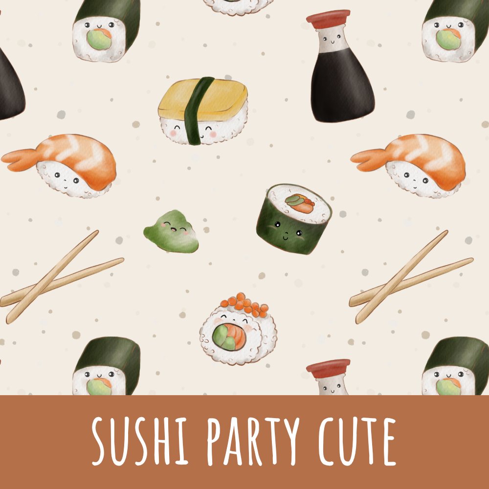 Sushi party cute Vorbestellung (Stoffart wählbar) - Mamikes
