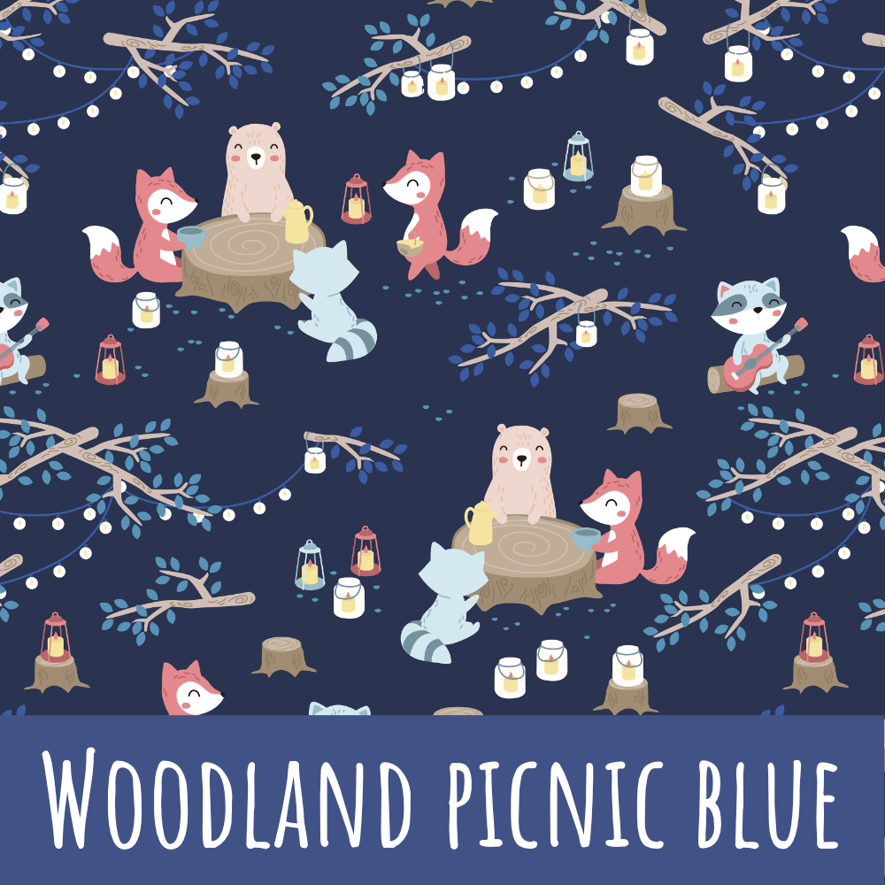 Woodland picnic darkblue Vorbestellung (Stoffart wählbar) - Mamikes