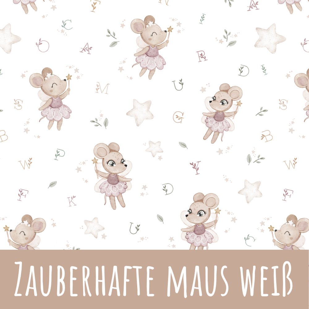 Zauberhafte Maus weiß Baumwolle - Mamikes